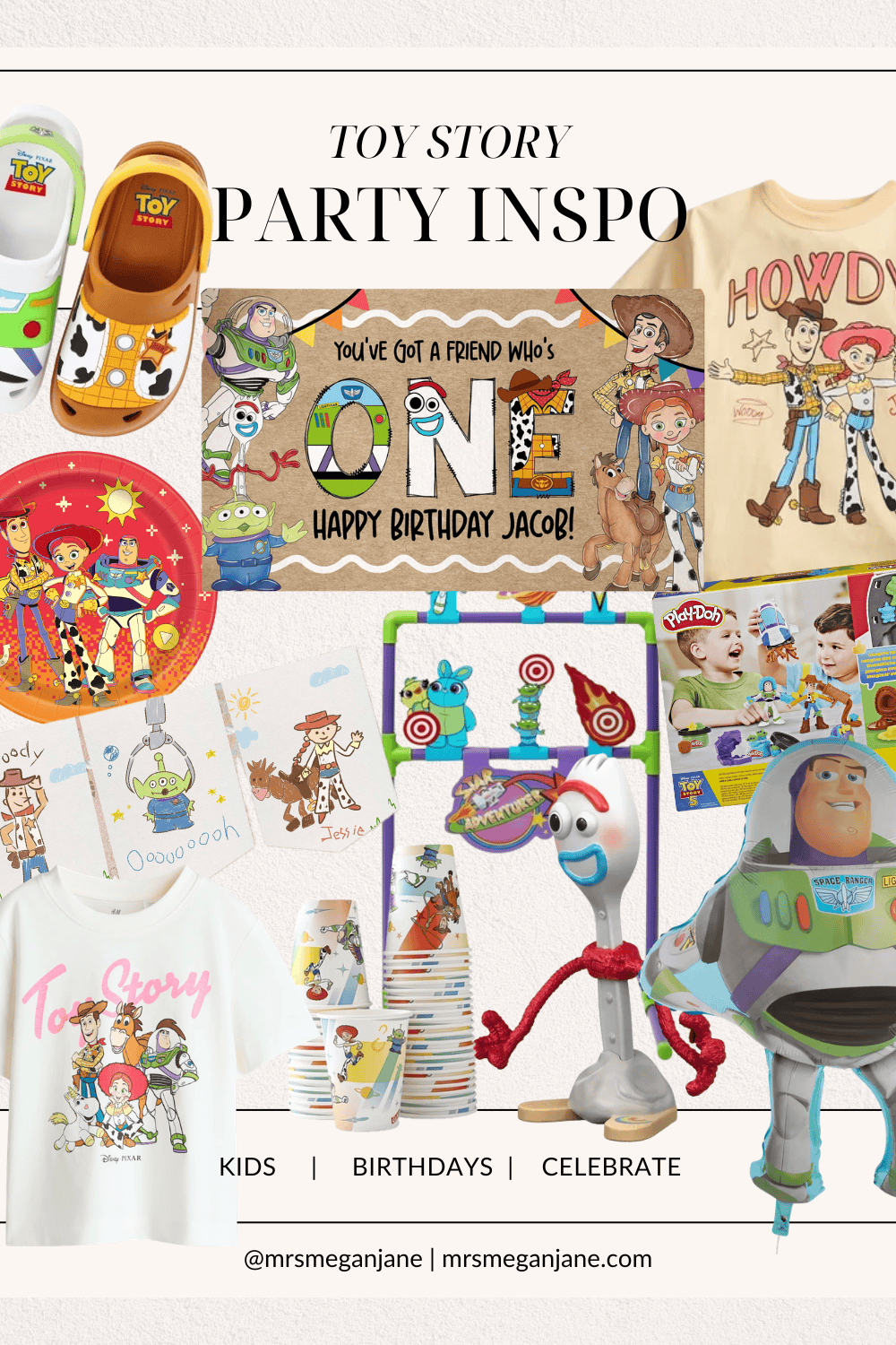 toy story birthday party decor and clothes